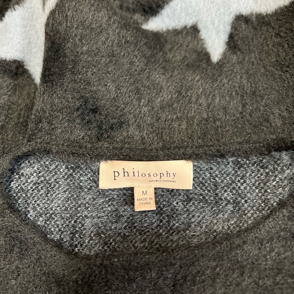 Philosophy Women Fuzzy Thick Knit Star Sweater Dolman Sleeve - Picture 6 of 7